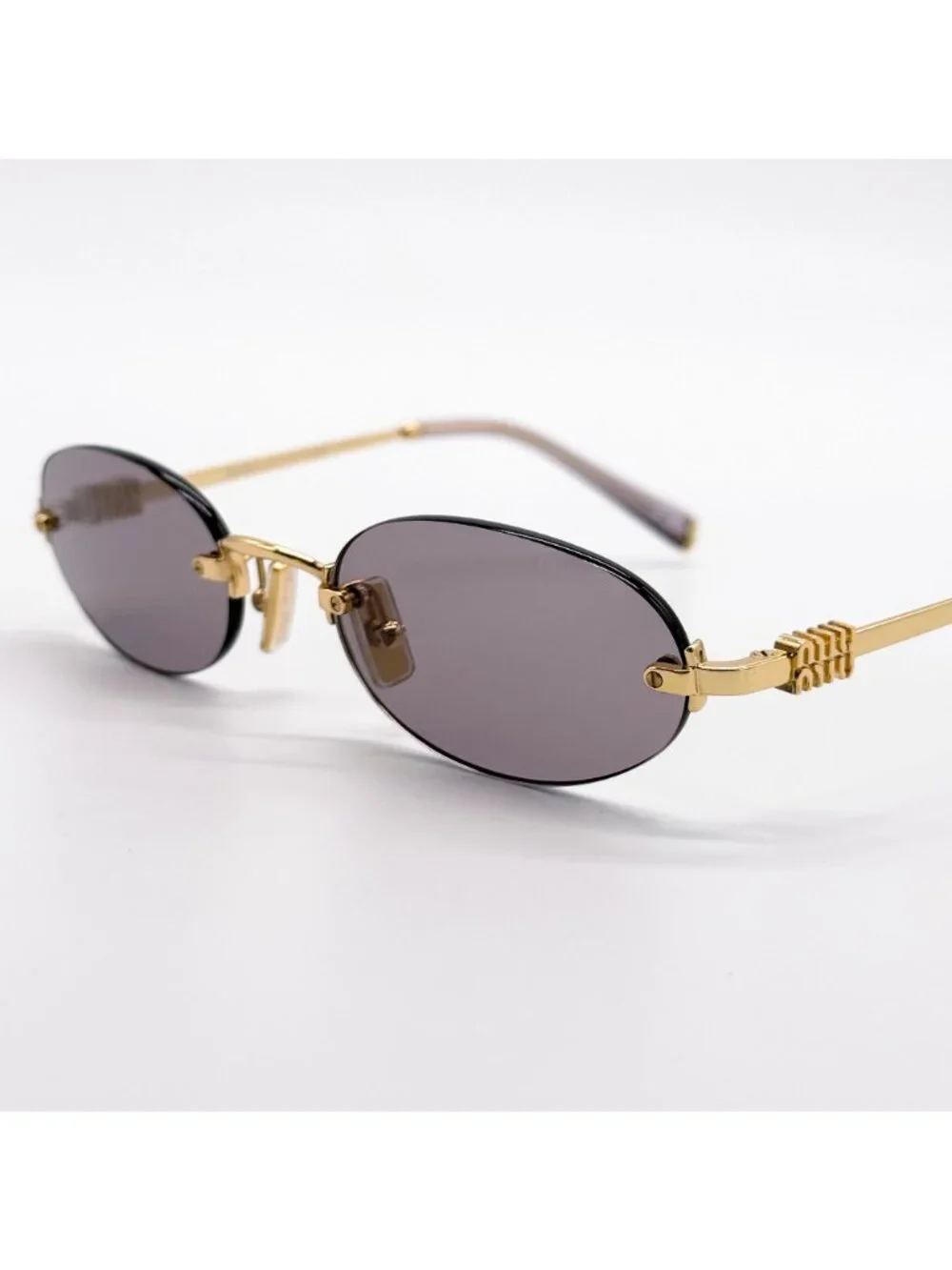 New Miu Miu MU A54S Sunglasses Oval Purple Gold MUA54S 5AK20I